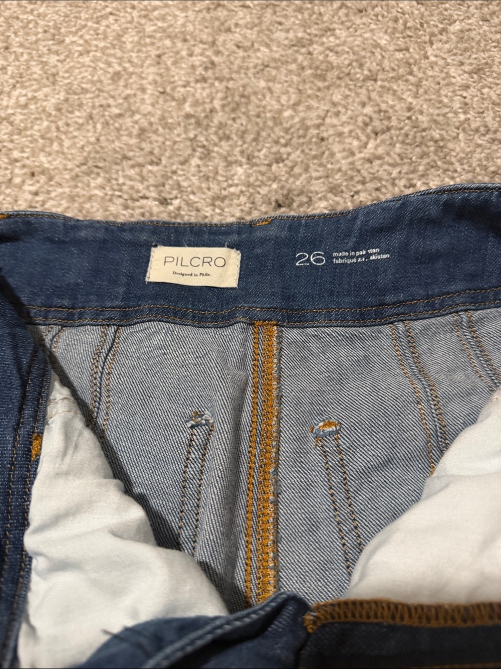 Anthropologie x Pilcro Cuffed Denim Capri Jeans Medium Wash Size 26 - Picture 11 of 11